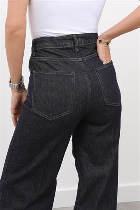 Kadın Yüksek Bel Likralı Straight Jean Kot Pantolon