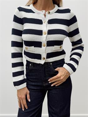 Kadın Yuvarlak Yaka Gold Düğme Ekru Triko Hırka