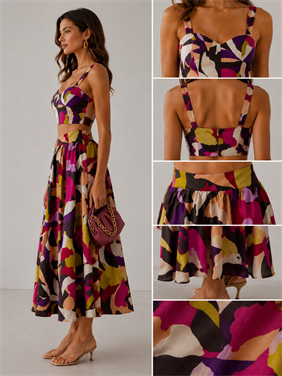 Kadın Zeya Crop Etek Set Takım