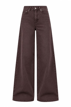 Maison Beli Lastikli Dökümlü Kahve Pantolon 