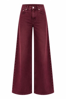 Maison Beli Lastikli Dökümlü Mürdüm Pantolon 