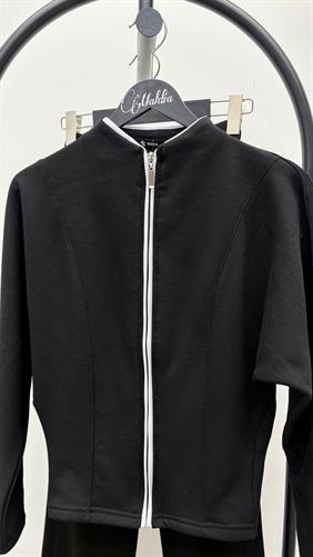 Modal Şardonlu Ceket Pantolon Siyah Takım