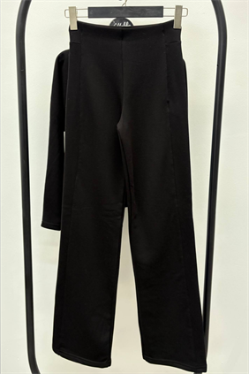 Modal Şardonlu Ceket Pantolon Siyah Takım