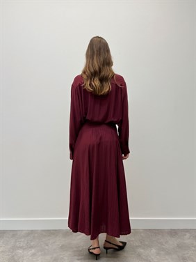 Serena Yaka Detaylı Bordo İkili Takım