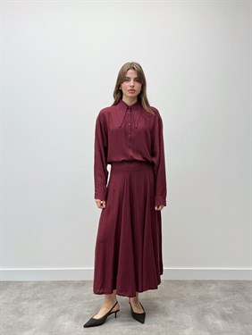 Serena Yaka Detaylı Bordo İkili Takım