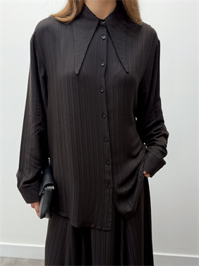 Serena Yaka Detaylı Siyah İkili Takım