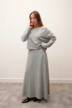 Silva Touch Gri Elbise Bluz Takım