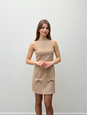 Valeria Fiyonk Detaylı Vizon Elbise 