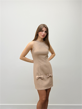 Valeria Fiyonk Detaylı Vizon Elbise 