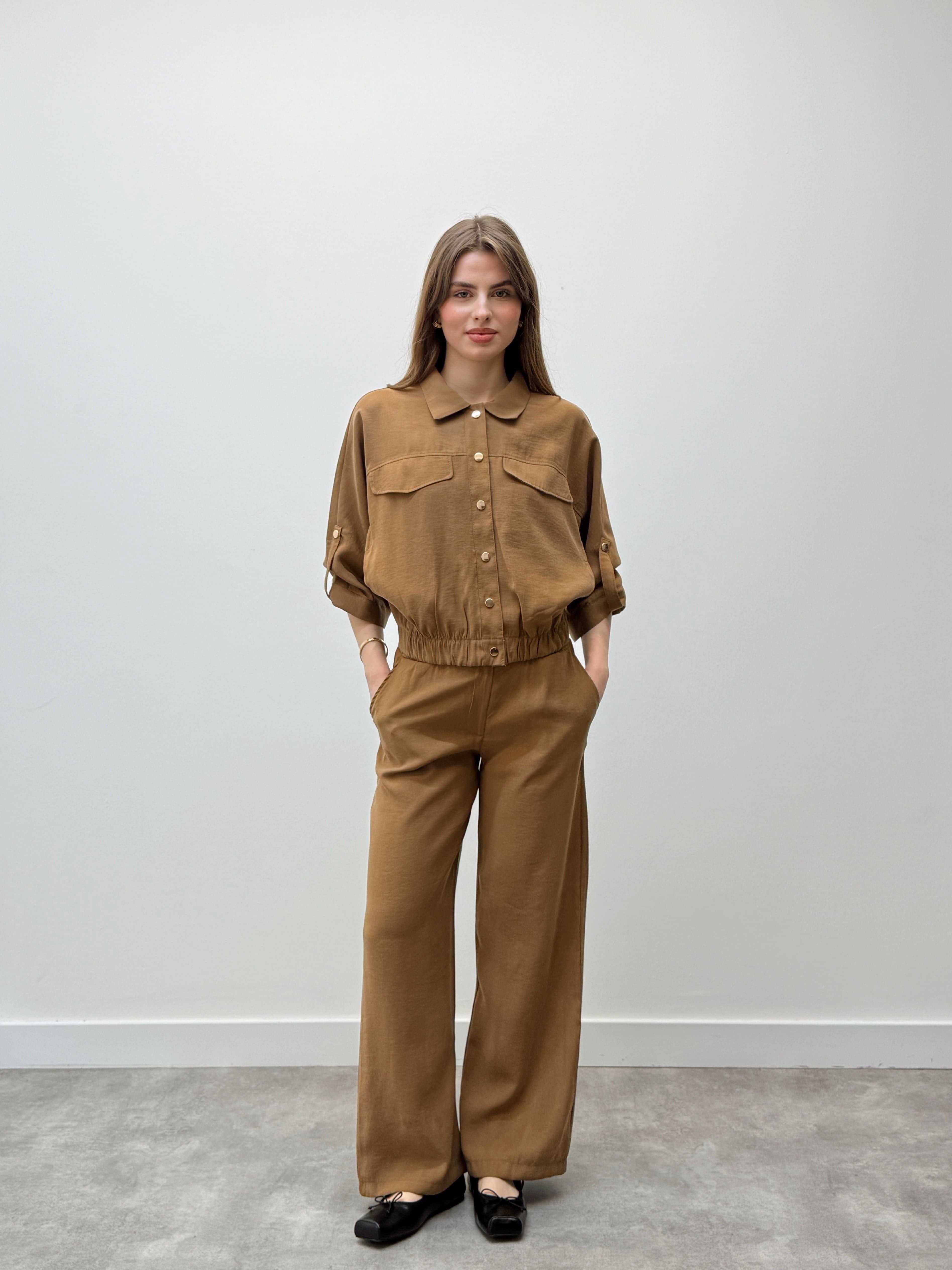 Elara Ceket Pantolon Hardal Takım