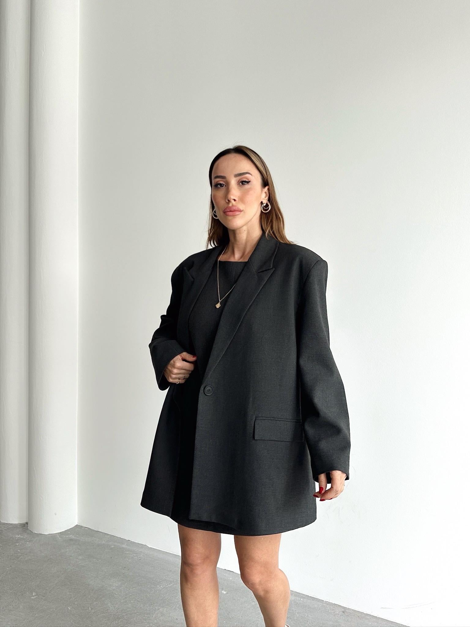 Kadın Oversize Antrasit Blazer Ceket · 3