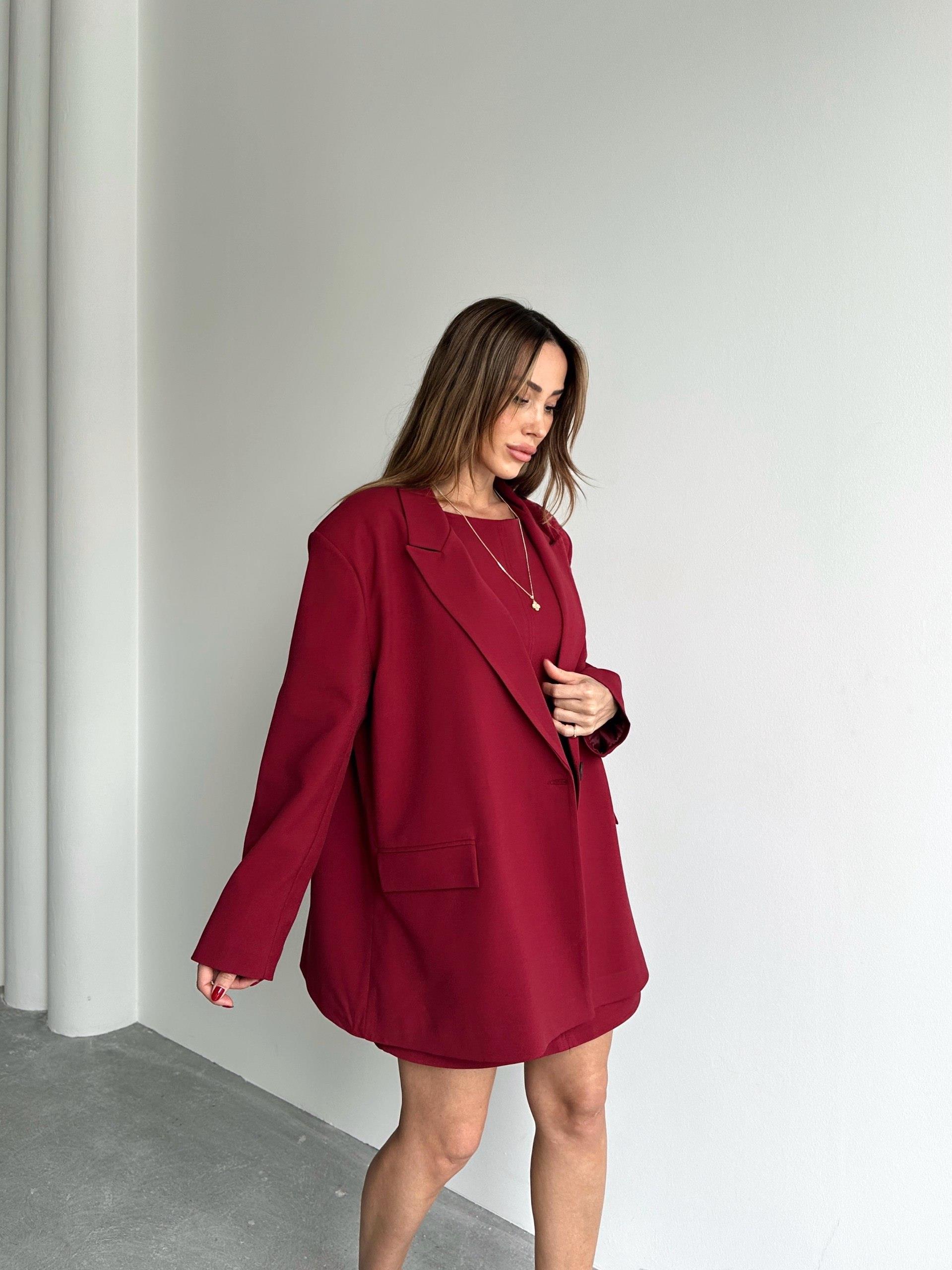 Kadın Oversize Bordo Blazer Ceket