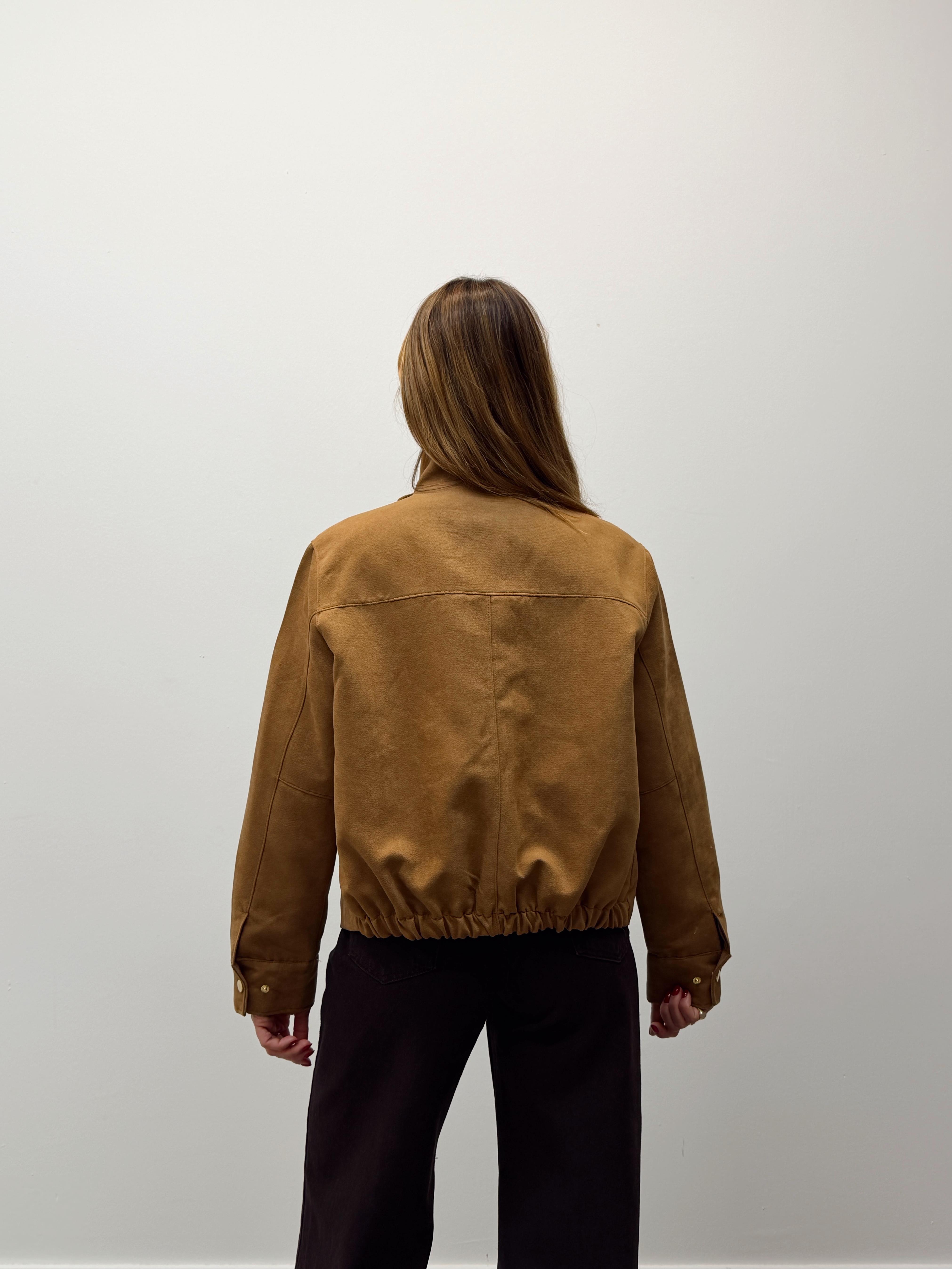 Kadın Süet Kumaş Arden Bomber Taba Ceket · 5