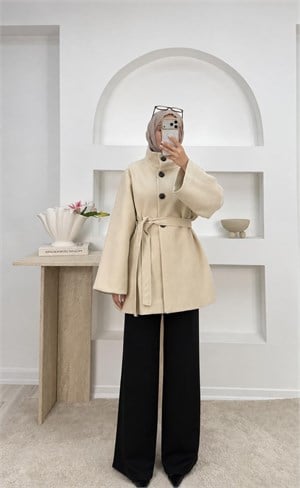 3301-dik yaka kaşe kaban-taş