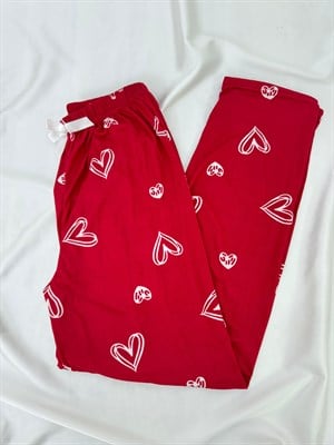 Ç9068-milan kumaş kalpli pijama alı-bordo