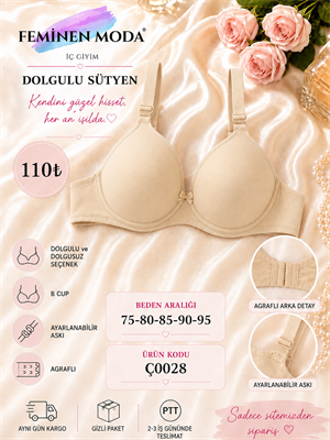 ç0028-DESTEKLİ SÜTYEN-KREM
