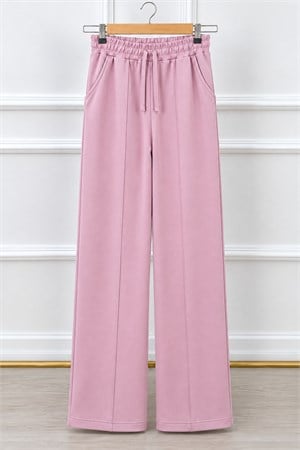 0253-oysho kumaş önü çımalı pantolon-pembe 