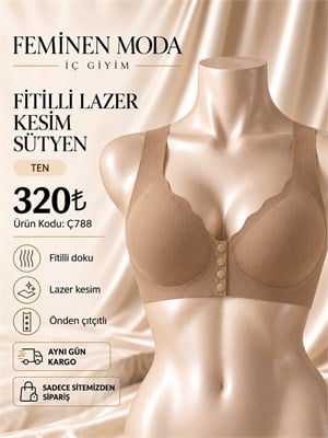 ç788 lazer kesim fitilli çıtçıtlı sütyen-sütlü kahve 
