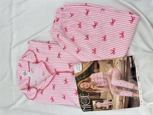 ç6937-bürümcük kumaş gömlek yaka kısa kollu pijama takımı-pembe