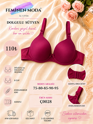 ç0028-DESTEKSİZ SÜTYEN-FUŞYA