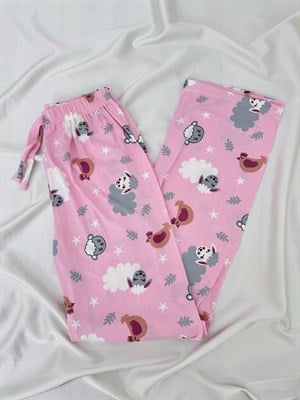 Ç9068-milan kumaş desenli pijama alı-pudra