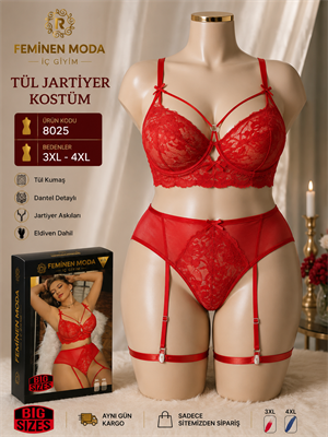 ç8025-dantelli kırmızı jartiyer