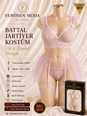 ç8017-desenli tül gecelik-pembe