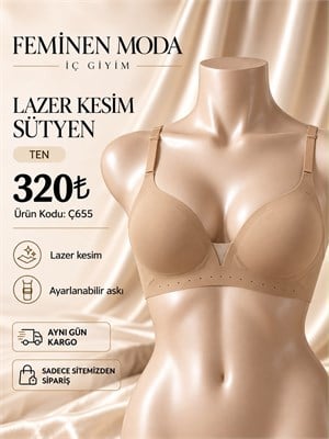ç655  lazer kesim tül detaylı sütyen-ten