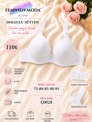 ç0028-DESTEKSİZ SÜTYEN-BEYAZ