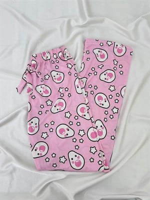Ç9068-milan kumaş avakadolu pijama alı-pudra