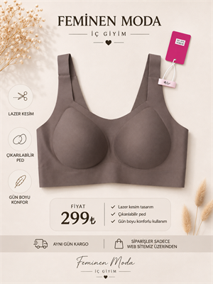 ç2555-lazer kesim düz sütyen-vizon 