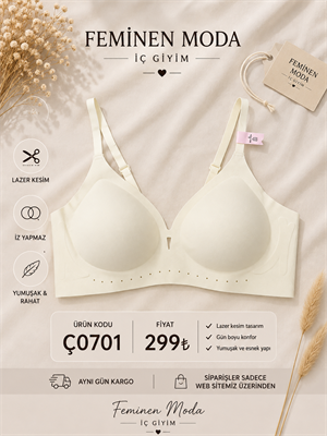 ç0701-lazer kesim sütyen- beyaz