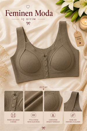 ç317-lazer kesim fitilli önden çıtçıtlı sütyen-kahve 