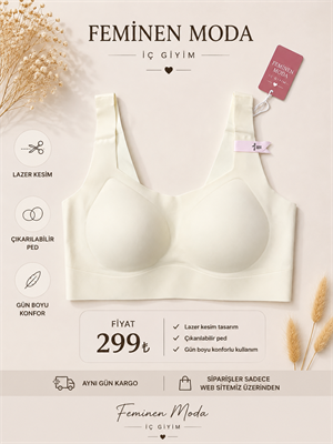 ç2555-lazer kesim düz sütyen-beyaz