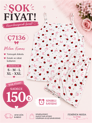 ç7136-milan kumaş gömlek yaka şortlu pijama takımı-beyaz