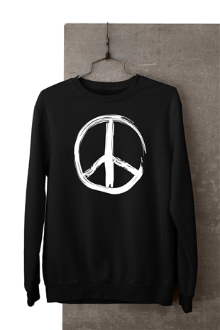 Barış | Peace Sembolü Baskılı Tasarım Sweatshirt