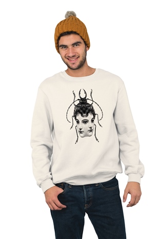 Böcek ve İnsan Temalı Sürreal Sweatshirt