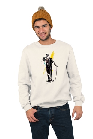 Charlie Chaplin Baskılı Sweatshirt
