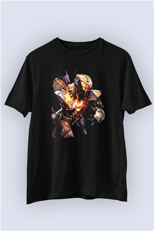 Destiny: Rise of Iron Baskılı Unisex Siyah Tişört