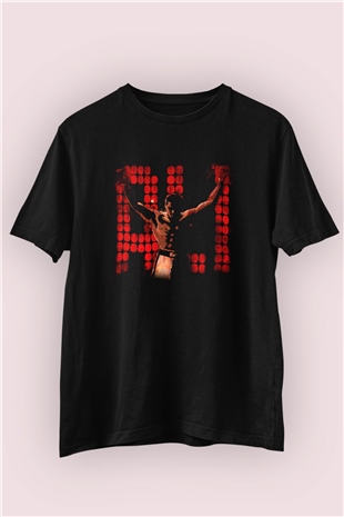 Muhammed Ali Baskılı Unisex Siyah Tişört 
