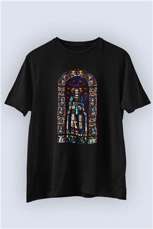 Notre Dame Katedrali Baskılı Unisex Siyah Tişört