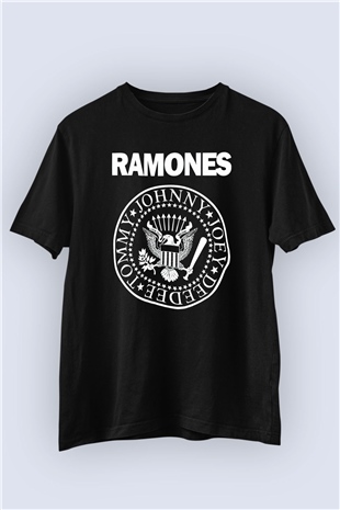 Ramones Baskılı Unisex Siyah Tişört
