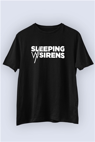 Sleeping with Sirens Baskılı Unisex Siyah Tişört