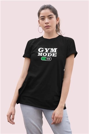 Spor Temalı Baskılı Siyah %100 Pamuklu Basic T-shirt