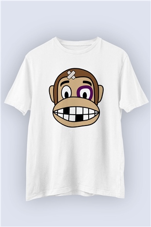 Unisex Kavgacı Maymun Temalı Baskılı Tişört