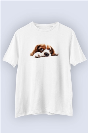 Unisex Tembel Yavru Köpek Temalı Baskılı Tshirt