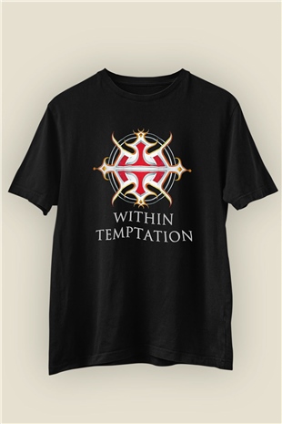 Within Temptation Baskılı Unisex Siyah Tişört