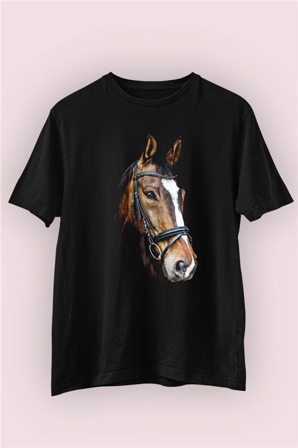 Arap Atı Temalı Baskılı Tshirt
