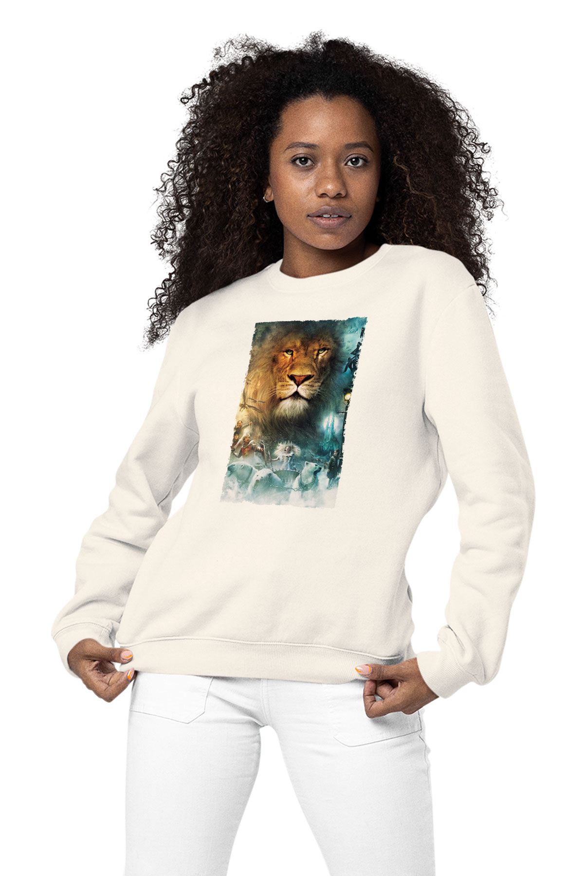 Narnia Günlükleri Aslan, Cadı ve Dolap Unisex Baskılı Beyaz Sweatshirt -  Maymuun.com'da