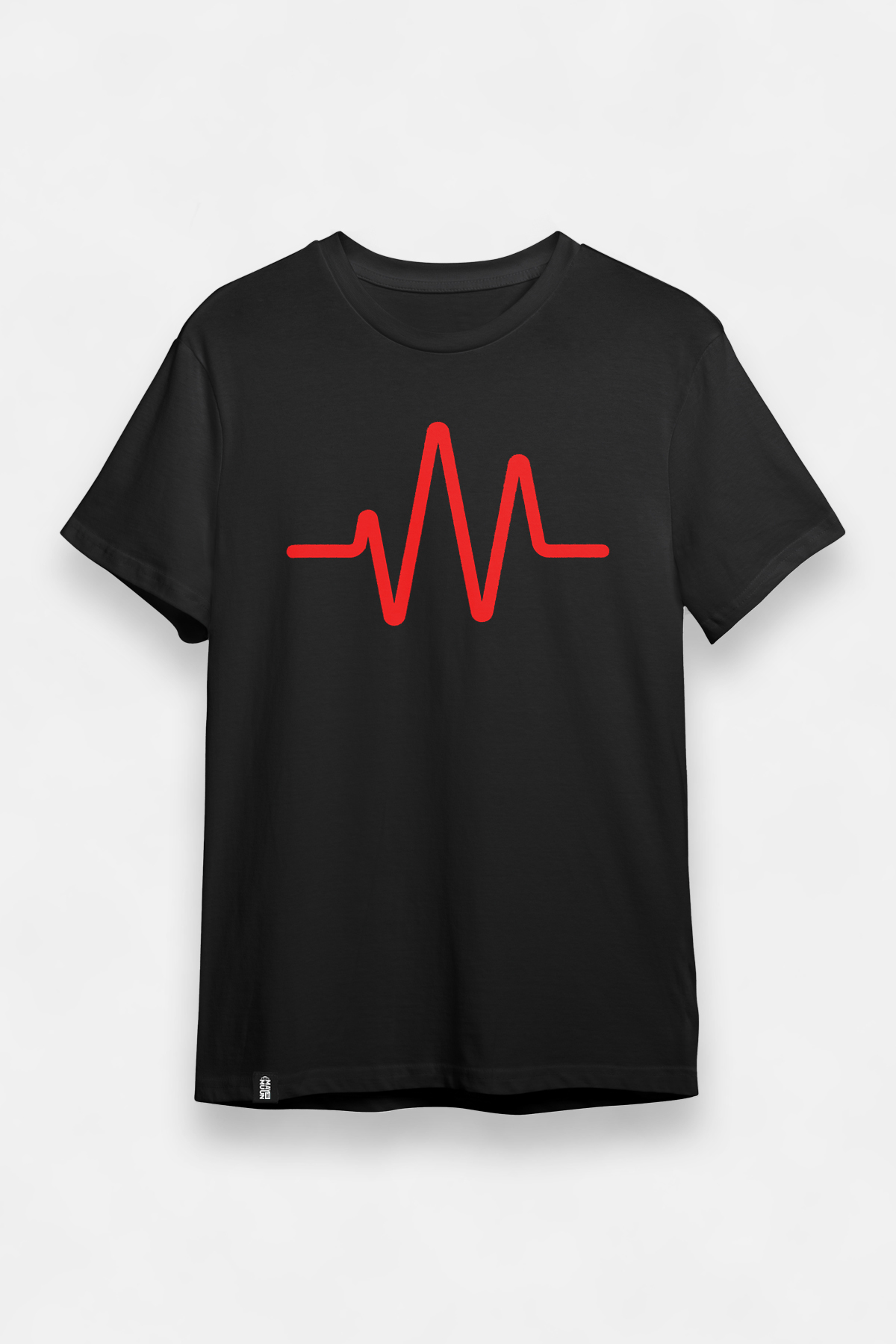 Kalp Atış Çizgisi EKG Yüzde Yüz Pamuk T-shirt - Maymuun.com'da